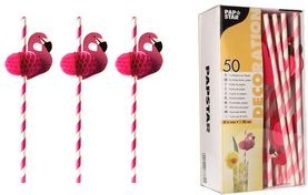 Productafbeelding Papstar Papiertrinkhalm "Flamingo" (50 x)
