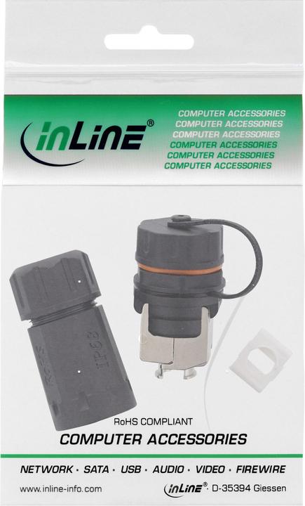 Produktbild InLine Patchkabelbuchse Set RJ45 Cat.6A (CAT6a, 0.90 m)