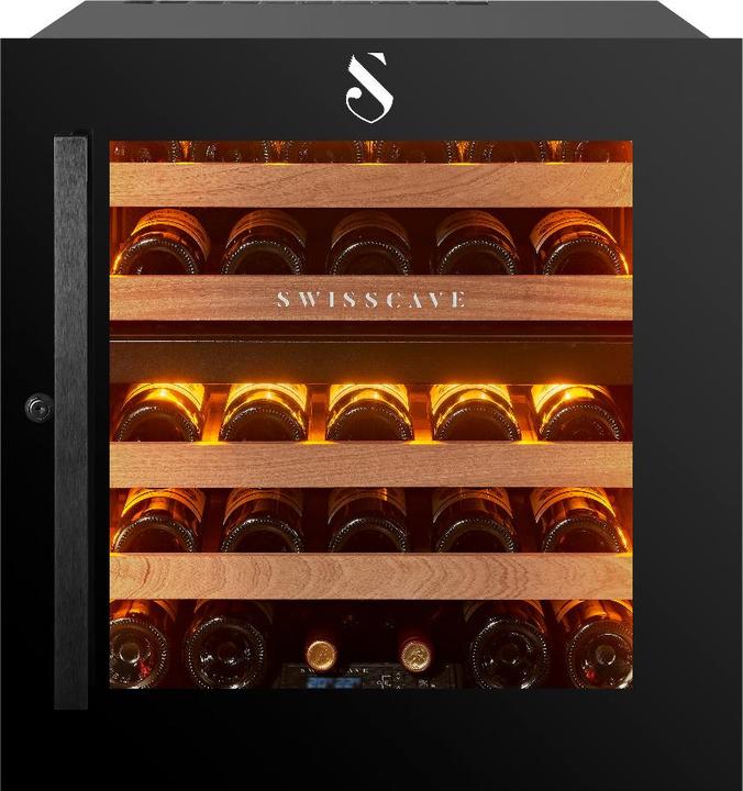 Image du produit Swisscave Cuisine encastré cave à vin 2 zones WLI-90DF, 27-29 bouteilles, bois d'acajou