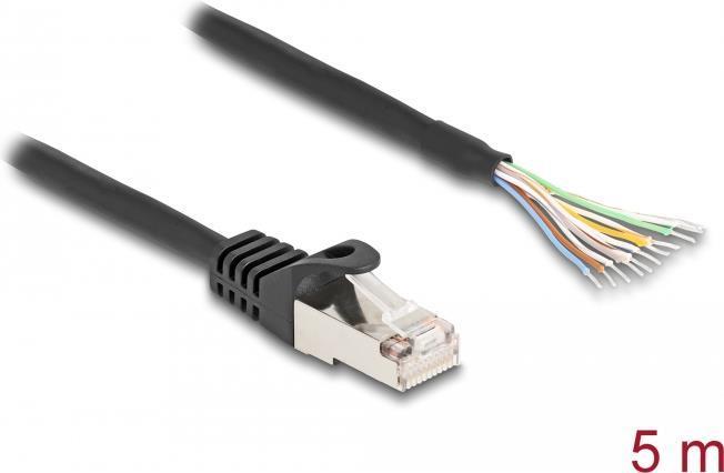 Actual product image Delock Cable RJ50 plug to open cable ends S/FTP 5 m black (S/FTP, 5 m)