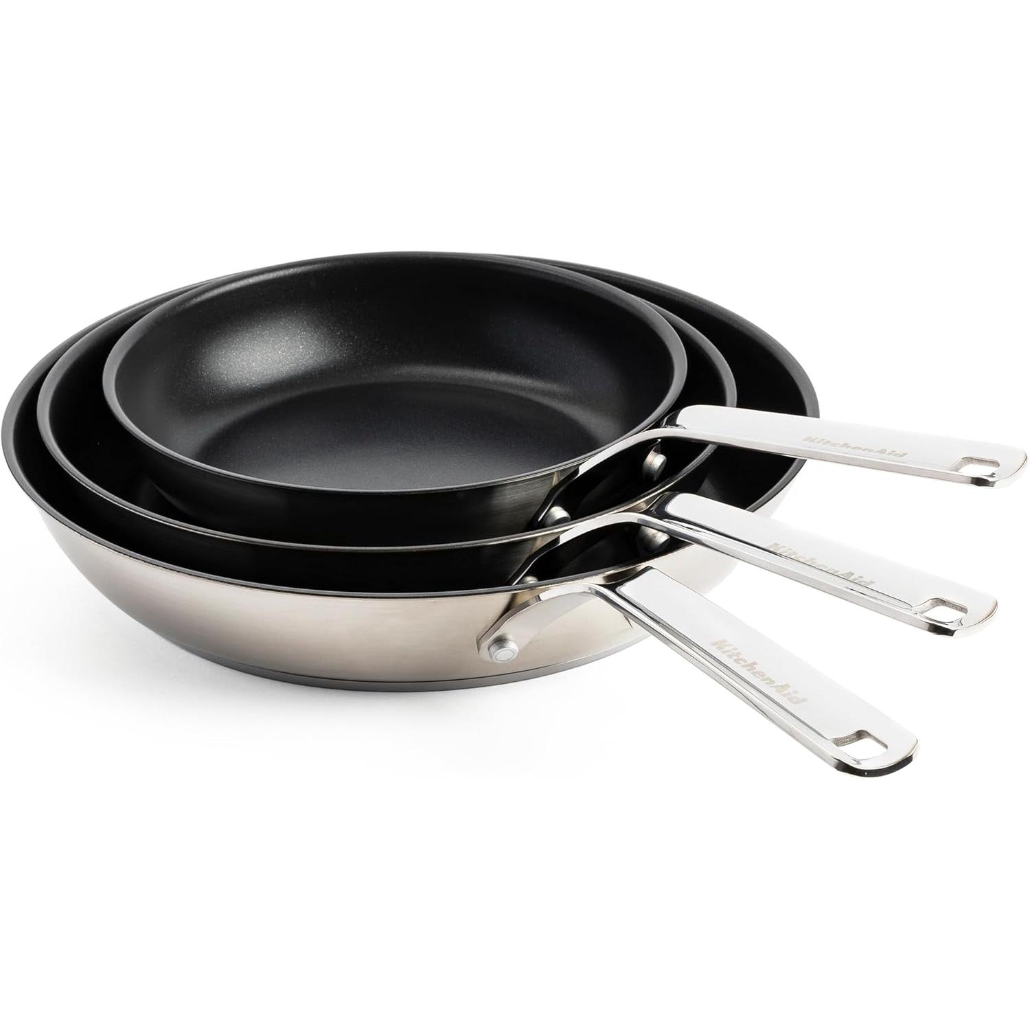 KitchenAid Frying Pan Set, Pfanne + Kochtopf, Silber