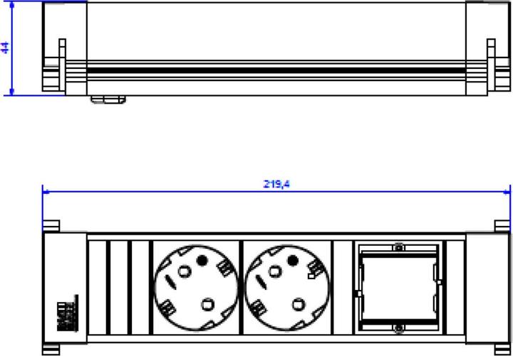 Produktbild Bachmann Bach Power Frame 2xSchuko 1xABD schwarz (2x, CEE 7/3)