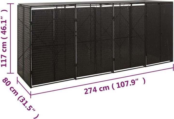 Produktbild vidaXL Mülltonnenbox für 4 Tonnen