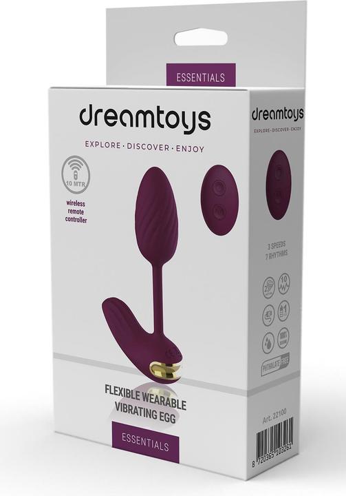 Actual product image Dreamtoys Flexible Wearable Vibrating Egg 2 Powerful Motors That Drive 3 Vibration speeds and 7 Rhythmic