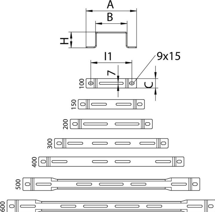 Produktbild OBO Bettermann Distanzbügel 50/100/3 DBL50100FS Stahl bandverzinkt DBL50100FS