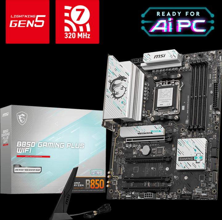 Immagine prodotto MSI B850 GAMING PLUS WIFI (AM5, AMD B850, ATX)