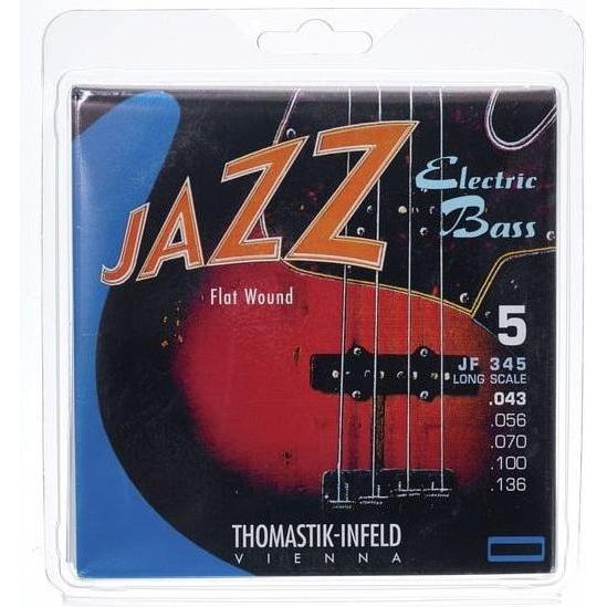 Thomastik JF345 Jazz tariffa flat con scala lunga a 5 corde (5x, Chitarra elettrica, 0.14"), Corde per strumenti