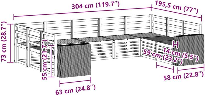 Produktbild vidaXL Outdoor-Sofa
