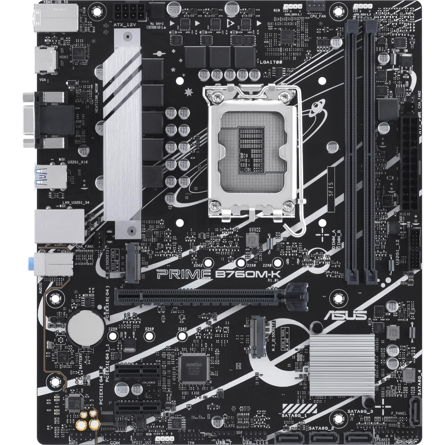ASUS PRIME B760M-K (LGA 1700, Intel B760, mATX), Mainboard