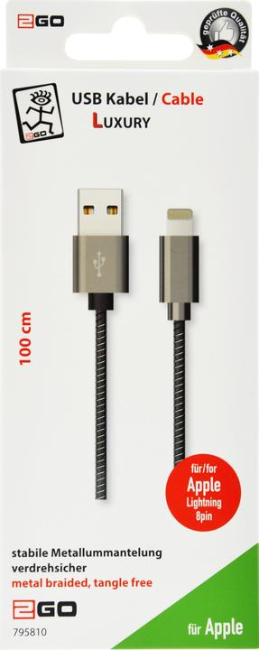 Actual product image 2GO 795810 USB Cable USB B Lightning (1 m)