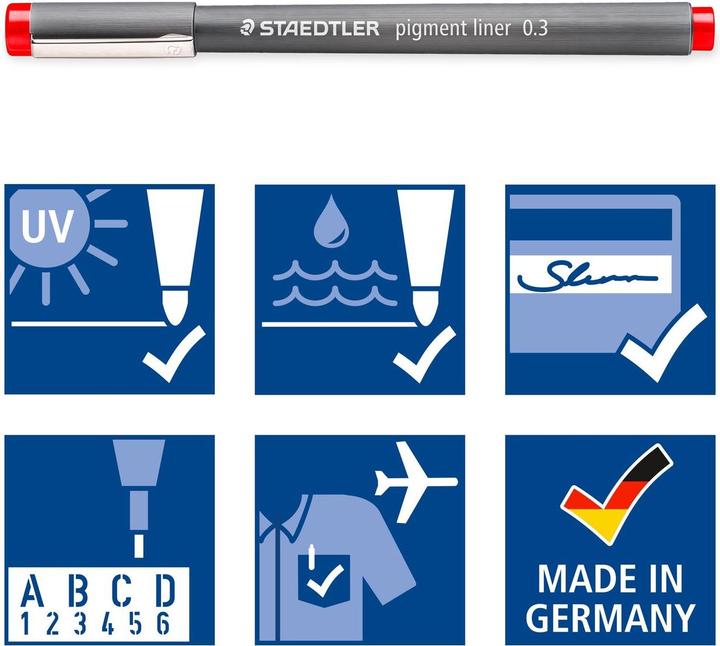 Produktbild Staedtler Finelinerpigmentliner308 (Schwarz, 1x)
