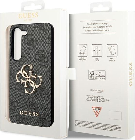 Produktbild Guess 4G Metal Logo Case für Samsung Galaxy S23 - grey (Samsung Galaxy S23)