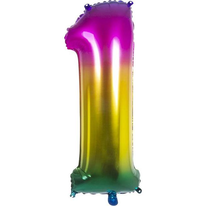 Thumbnail - Boland Folienballon - Bunte Zahl - - Zahl 1 - eins