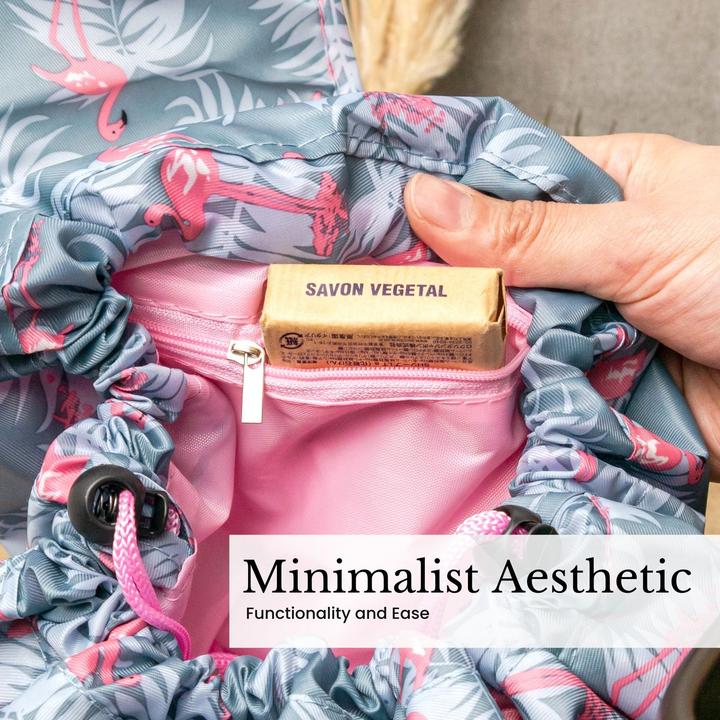 Produktbild Intirilife Kosmetiktasche in GRAU ROSA FLAMINGO