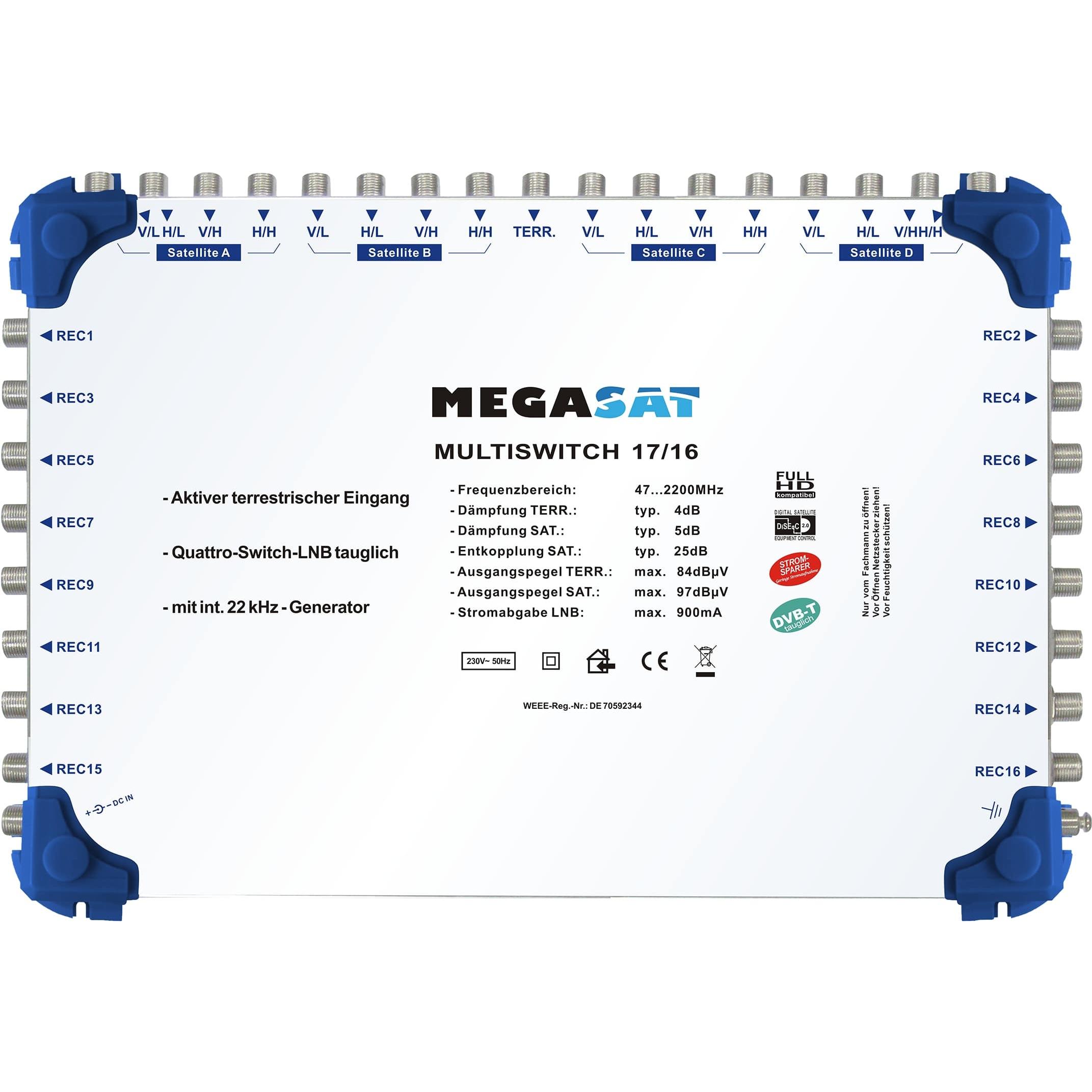 Megasat Multiswitch 17/16, TV Zubehör