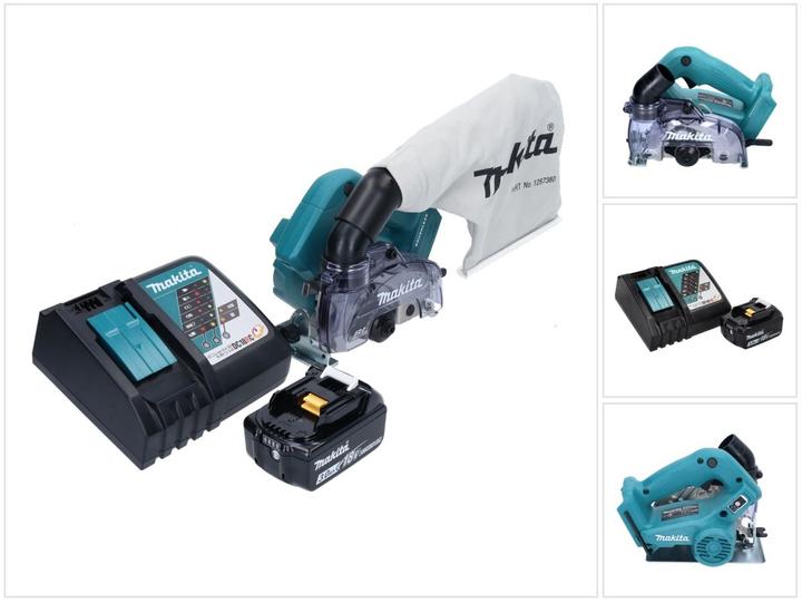 1x Smerigliatrice diamantata a batteria Makita DCC 500, 1x Sacchetto per la polvere Makita completo ( 126738-0 ), 1x Batteria ricaricabile Makita BL 1830 B 18 V 3.0 Ah, 1x Caricabatteria rapido Makita DC 18 RC 7.2 V - 18 V