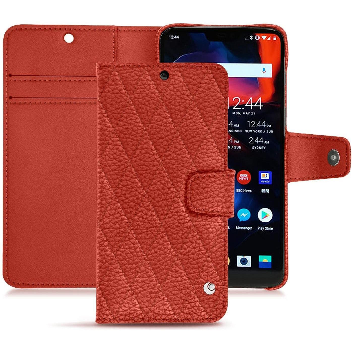 Thumbnail - Noreve Lederschutzhülle Wallet (OnePlus 6), Smartphone Hülle, Orange