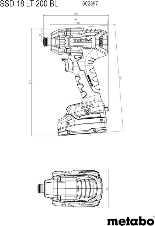 Productafbeelding Metabo SSD 18 LT 200 BL