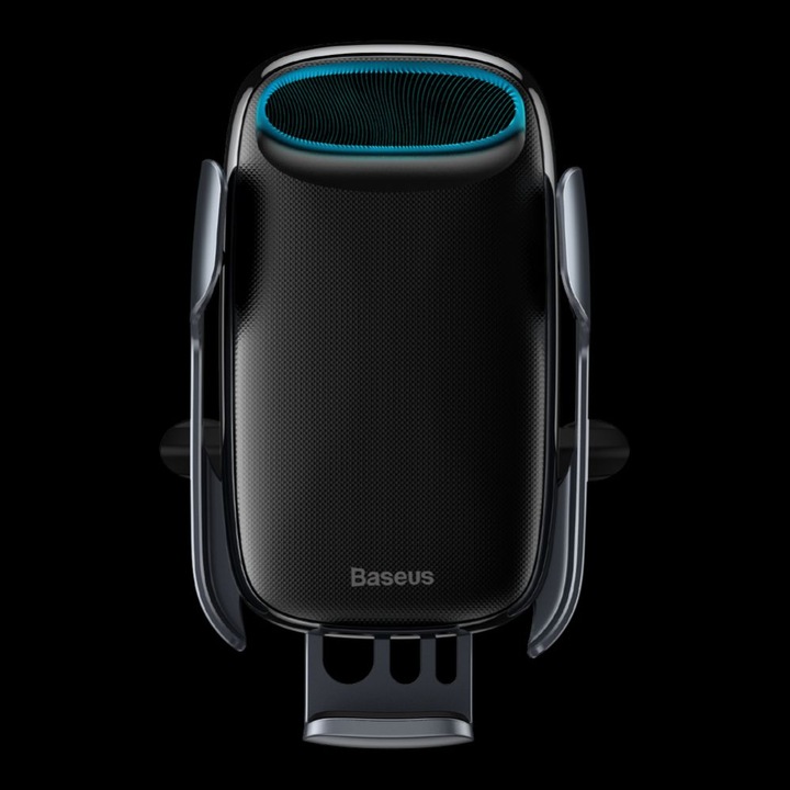 Actual product image Baseus Milky Way gravity car mount with Qi 15W induction charger black