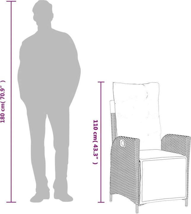 Produktbild vidaXL Gartensessel verstellbar
