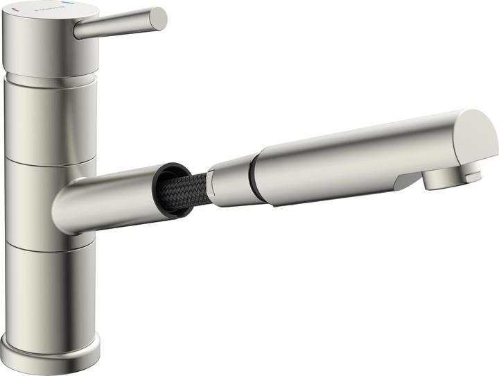 Actual product image Schütte Kitchen tap UNICORN sink mixer stainless steel look Pull-out swivelling 33777