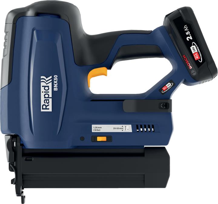 Actual product image Rapid BNX50 cordless nailer 18V P4A in case incl. battery and charger