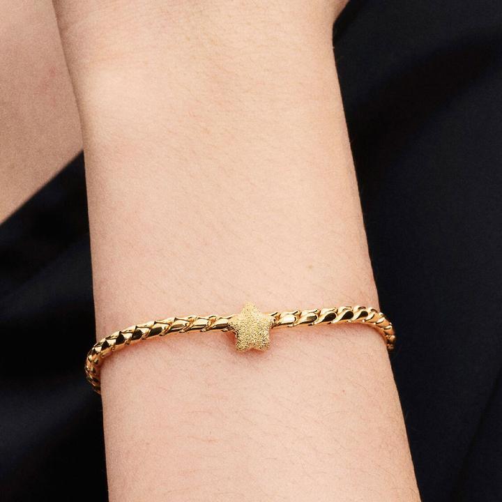 Image du produit Pandora Mini breloque étoile texturée (Acier inoxydable, Plaqué or)