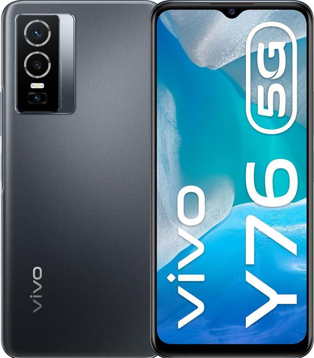 Actual product image Vivo Y76 5G (256 GB, Midnight space, 6.58", Hybrid Dual SIM, 5G)