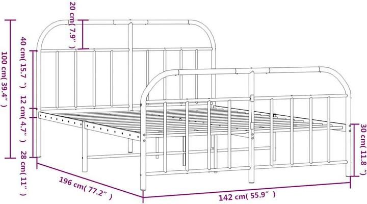 Produktbild vidaXL Bettgestell (135 x 190 cm)