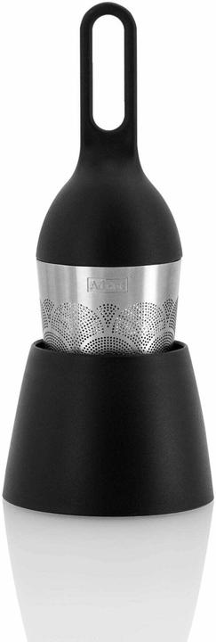 Actual product image AdHoc Floating tea filter Floatea Fusion, black, stainless steel/plastic, D: 4 cm, H: 12.4 cm, with drip