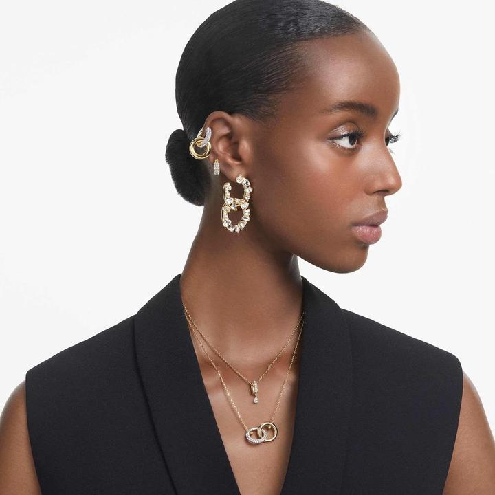 Actual product image Swarovski Dextera Creoles Intertwined Hoop White Gold (Swarovski Metal)