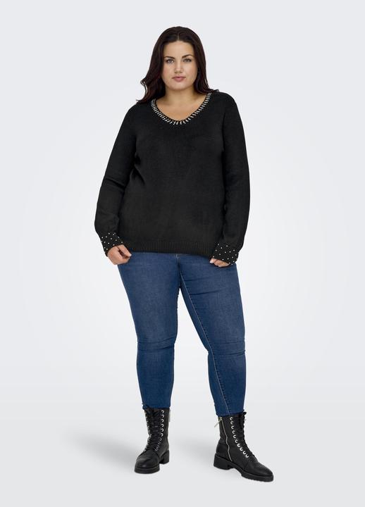 Image du produit Only Pull en maille curvy col V (L)