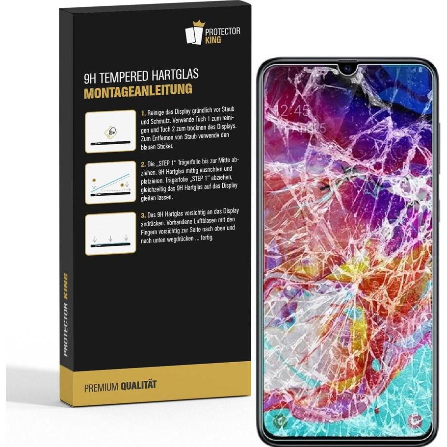 Thumbnail - Protectorking 1x echtes Tempered 9H Panzerhartglas 3D KLAR (1 Stück, Samsung Galaxy M30), Smartphone Schutzfolie