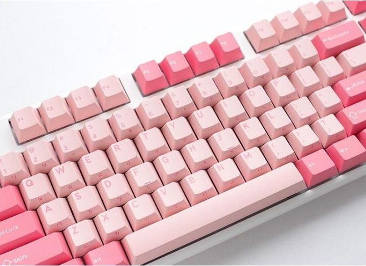 Actual product image Ducky One 3 Gossamer Pink Gaming Keyboard - MX-Ergo-Clear (US) (US, Cable)