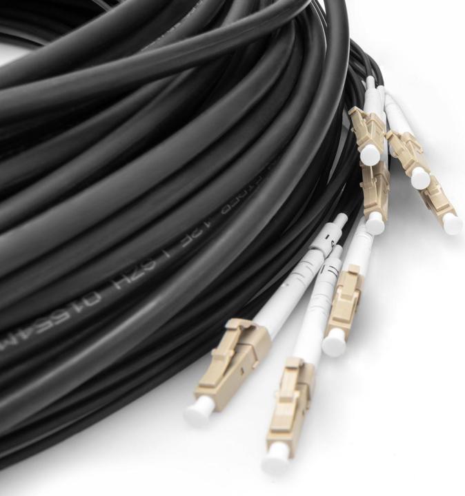 Actual product image Digitus Pre-assembled Fiberglass Universal Breakout Cable, Multi Mode OM4, 8 Fibers, LC/UPC - LC/UPC (LSOH, CAT8.2, 30 m)