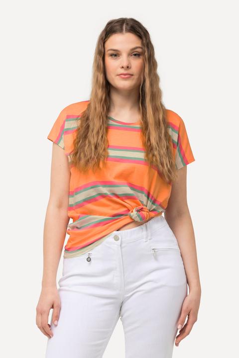 Immagine prodotto Ulla Popken T-shirt dal taglio smanicato e oversize con righe e scollo a girocollo (50, 52)