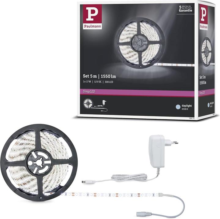 Image du produit Paulmann Ensemble complet de bandes LED SimpLED (Lumière du jour, 500 cm, Intérieur)