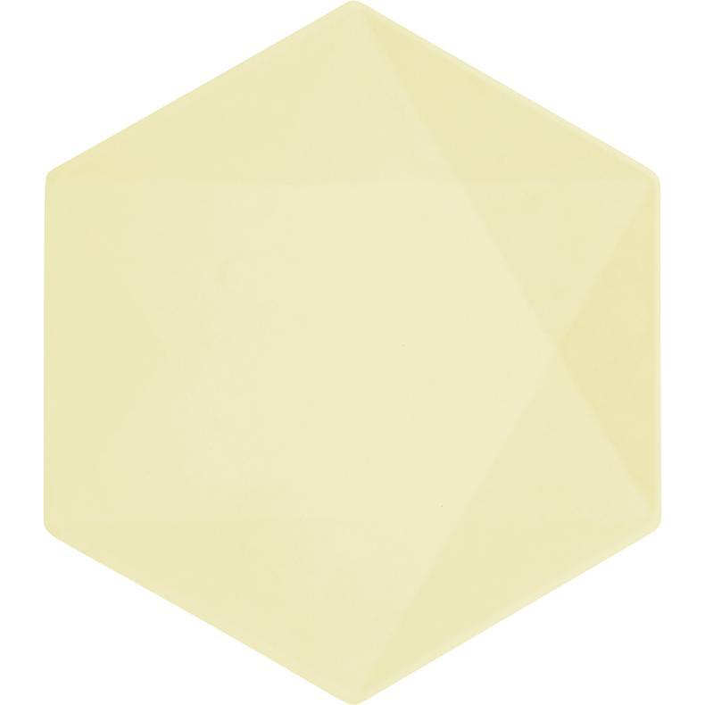 Amscan, Einweggeschirr, Teller Maxi Vert Decor sechseckig gelb (6 x)