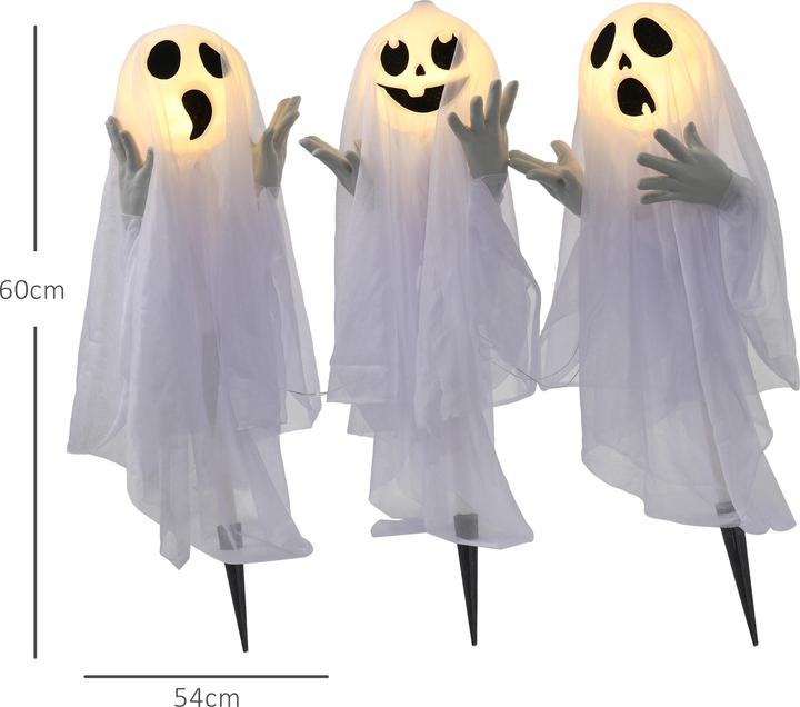 Actual product image Homcom Halloween-Dekoration Stahl, Polyester Weiss (3 Piece)