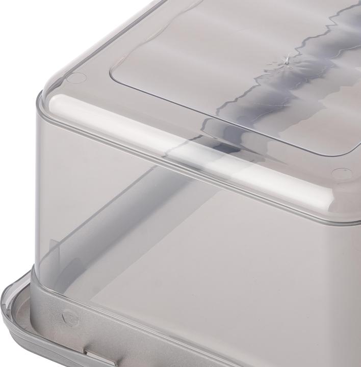 Actual product image keeeper Storage box set ""bea"", 4x 5.6 L, crystal-grey PP, lid with Air-Control-System for ventilation (33 x 19.5 x 12 cm, 5.60 l)