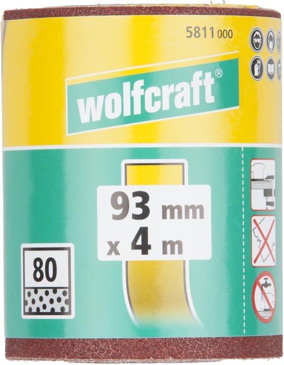Productafbeelding wolfcraft wolfcraft 1 zelfklevende rol schuurpapier, K80, 4mx93mm (80)