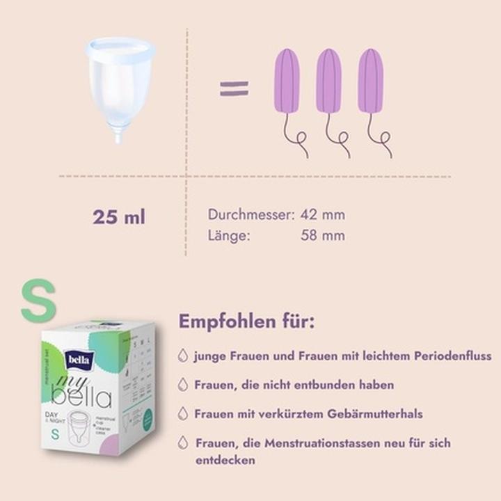 Produktbild Bella My Menstruationstasse Grösse S aus medizinischem Silikon mit Sterilisator (S)