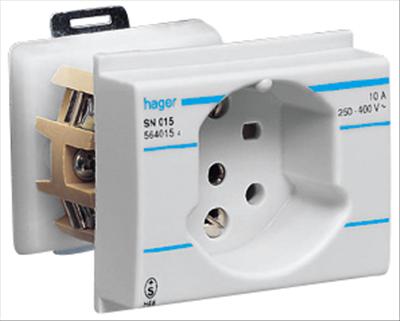 Actual product image Steffen Socket type 15 DIN mounting light gray