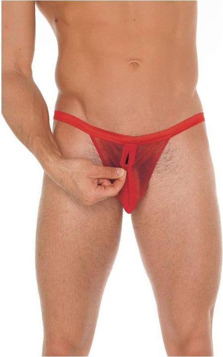 Rimba Amorable Perizoma Uomo Trasparente Con Cerniera, Slip A Tanga In Poliammide, Nero