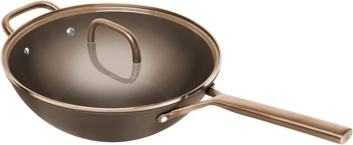 Zwilling Milano Wok mit Glasdeckel 30cm Braun (Aluminium, Stainless steel)