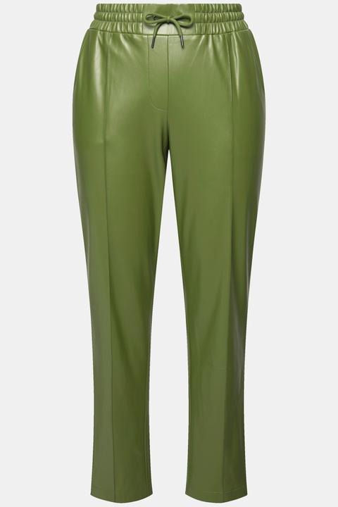 Produktbild Ulla Popken 7/8-Hose, Lederoptik, Biesen, Elastikbund (46)