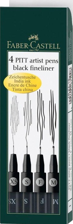 Actual product image Faber-Castell Pitt Artist Pen (Black, 4 x)