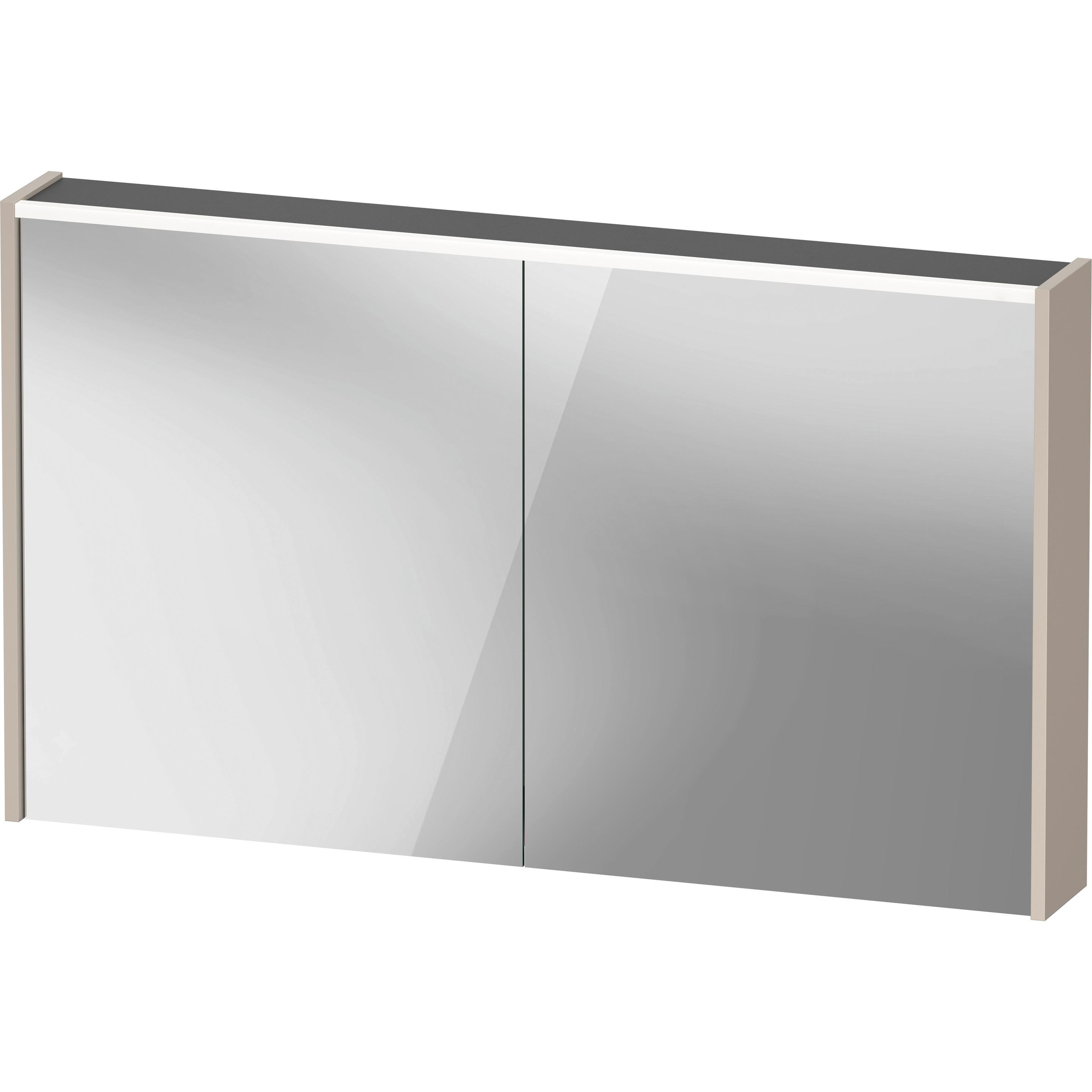 Duravit, Spiegelschrank, D-Code Spiegelschrank, Steckdose Typ J (CH, LI), 2 Türen, LED-Lichtfeld oben, 1200x700mm, 9
