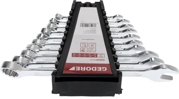 Actual product image Gedore Red red Combination spanner set, 10 pieces, SW 8-22, chrome vanadium steel, silver (10 mm, 19 mm, 29 mm, 7 mm, 8 mm)