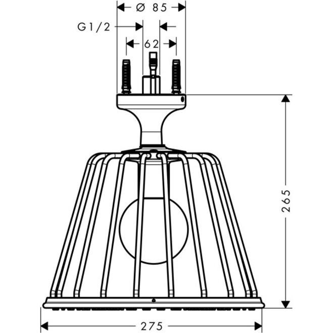 Thumbnail - Axor, Duschbrause, LampShower 1jet DN 15 m Deckenans. desig by Nendo chrom (1 Strahlarten, 18 l/min)